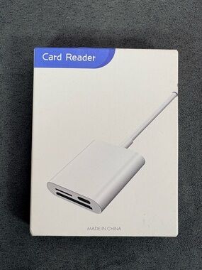 White Universal Card Reader with USB Cable - Multi-Slot SD & microSD Adapter